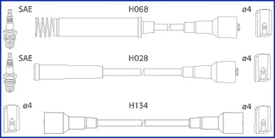 Комплект проводов зажигания HITACHI/HUCO 134203