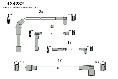 134282 HITACHI/HUCO Комплект проводов зажигания