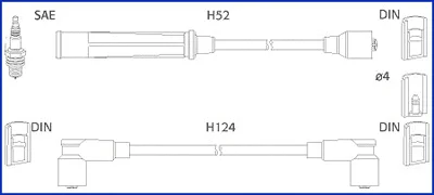 134391 HITACHI/HUCO Комплект проводов зажигания
