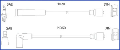 134457 HITACHI/HUCO Комплект проводов зажигания