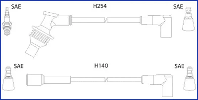 Комплект проводов зажигания HITACHI/HUCO 134460