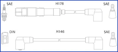 134755 HITACHI/HUCO Комплект проводов зажигания