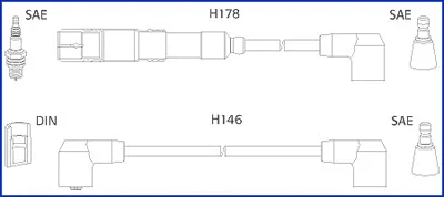 134756 HITACHI/HUCO Комплект проводов зажигания