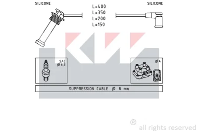 358 242 KW Комплект проводов зажигания