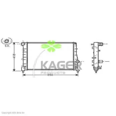 31-0066 KAGER Радиатор охлаждения двигателя