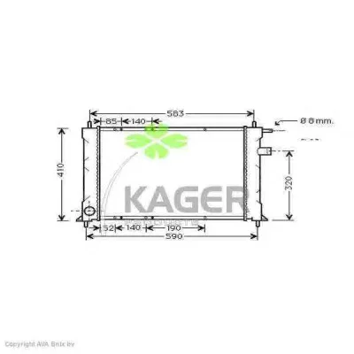 31-0085 KAGER Радиатор охлаждения двигателя