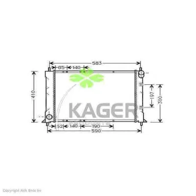 31-0093 KAGER Радиатор охлаждения двигателя