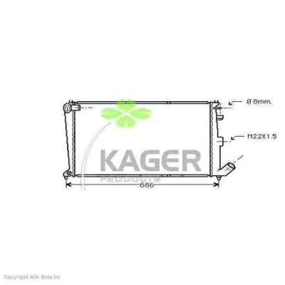 31-0158 KAGER Радиатор охлаждения двигателя