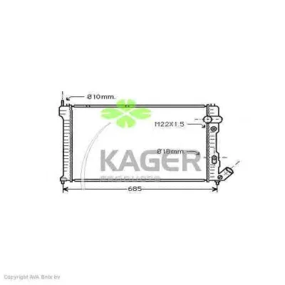 31-0160 KAGER Радиатор охлаждения двигателя