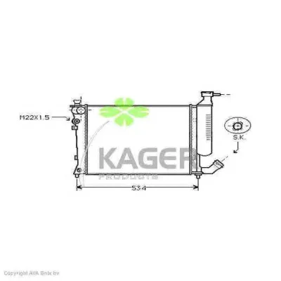 31-0192 KAGER Радиатор охлаждения двигателя