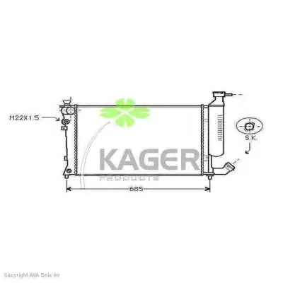 31-0193 KAGER Радиатор охлаждения двигателя
