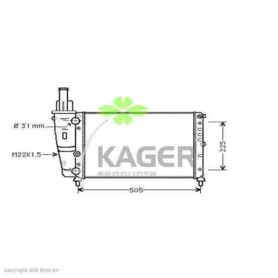 31-0401 KAGER Радиатор охлаждения двигателя