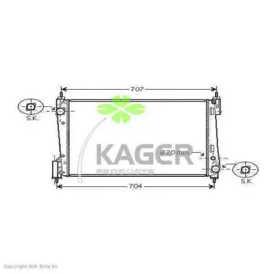 31-0457 KAGER Радиатор охлаждения двигателя