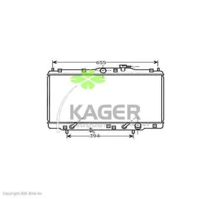 31-0495 KAGER Радиатор охлаждения двигателя