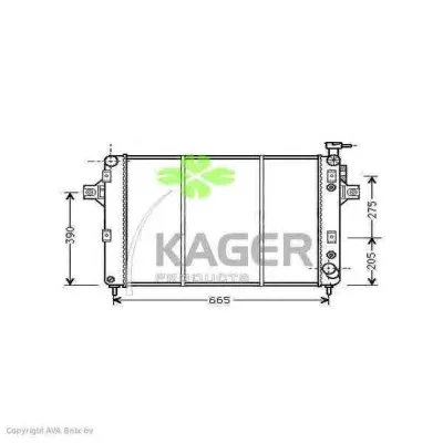 31-0553 KAGER Радиатор охлаждения двигателя