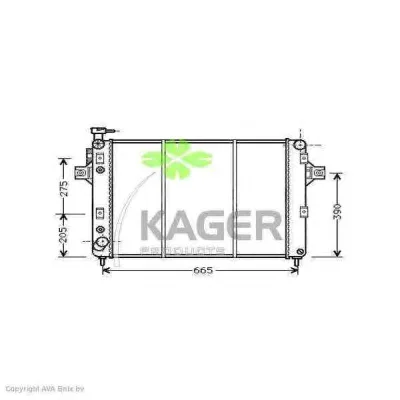 31-0555 KAGER Радиатор охлаждения двигателя