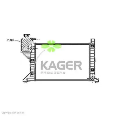 31-0615 KAGER Радиатор охлаждения двигателя