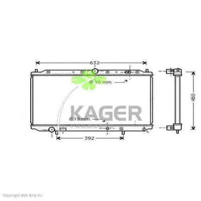31-0674 KAGER Радиатор охлаждения двигателя