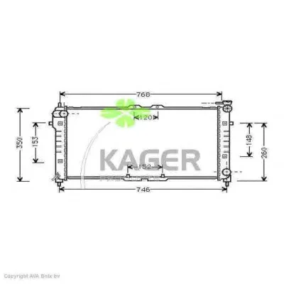 31-0701 KAGER Радиатор охлаждения двигателя