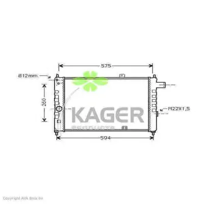 31-0746 KAGER Радиатор охлаждения двигателя