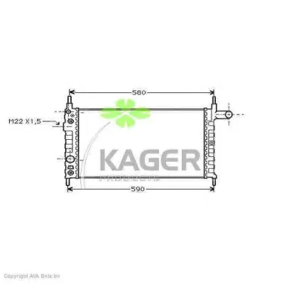 31-0761 KAGER Радиатор охлаждения двигателя