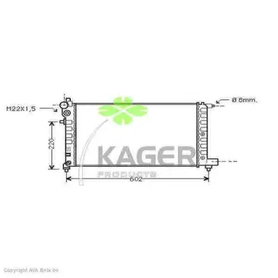 31-0832 KAGER Радиатор охлаждения двигателя