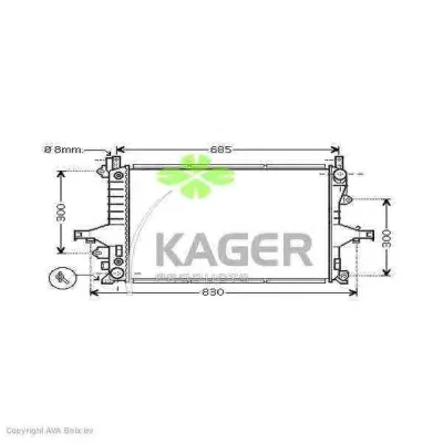 31-1163 KAGER Радиатор охлаждения двигателя