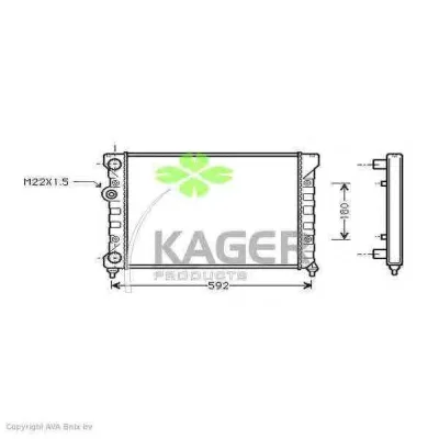31-1170 KAGER Радиатор охлаждения двигателя