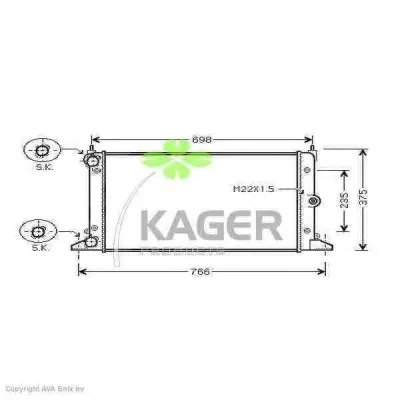 31-1221 KAGER Радиатор охлаждения двигателя