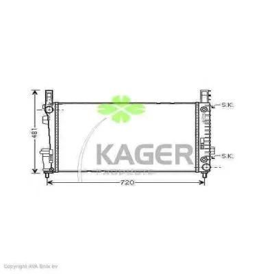 31-1676 KAGER Радиатор охлаждения двигателя