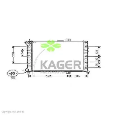 31-1699 KAGER Радиатор охлаждения двигателя