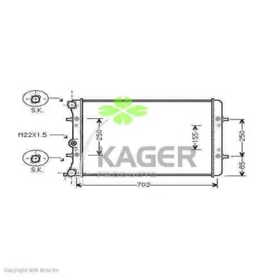 31-2578 KAGER Радиатор охлаждения двигателя