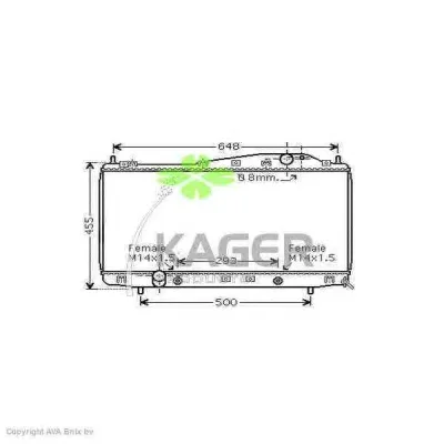31-2631 KAGER Радиатор охлаждения двигателя
