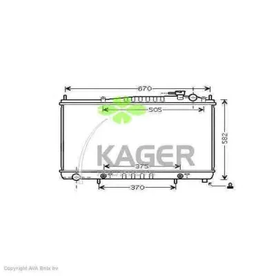 31-2851 KAGER Радиатор охлаждения двигателя