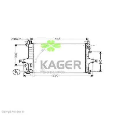31-3106 KAGER Радиатор охлаждения двигателя