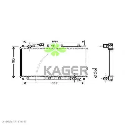 31-3161 KAGER Радиатор охлаждения двигателя