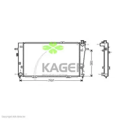 31-3443 KAGER Радиатор охлаждения двигателя