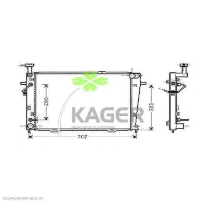 31-3444 KAGER Радиатор охлаждения двигателя