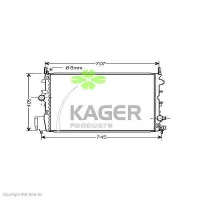 31-3471 KAGER Радиатор охлаждения двигателя