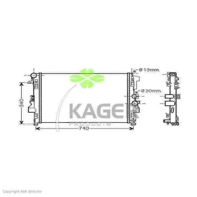 31-3489 KAGER Радиатор охлаждения двигателя
