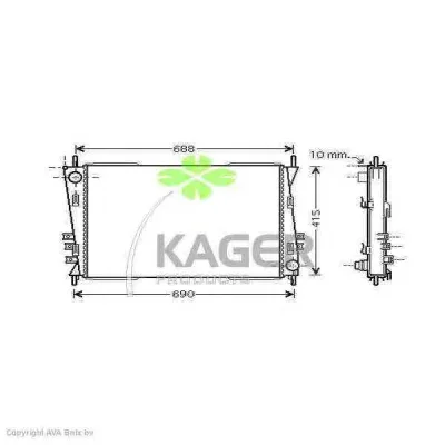31-3582 KAGER Радиатор охлаждения двигателя