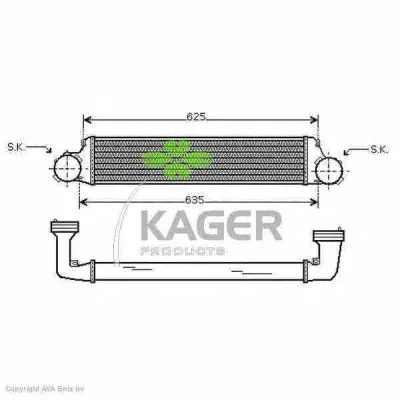 31-3861 KAGER Интеркулер (радиатор интеркулера)