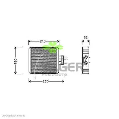 32-0258 KAGER Радиатор отопителя салона
