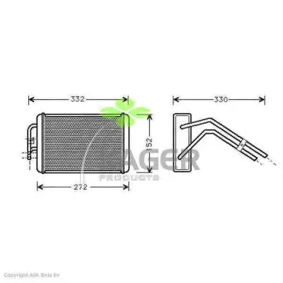 32-0393 KAGER Радиатор отопителя салона