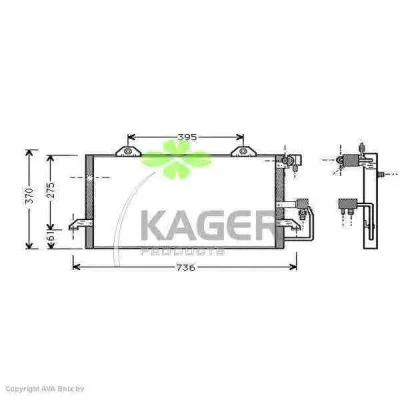 94-5004 KAGER Радиатор кондиционера