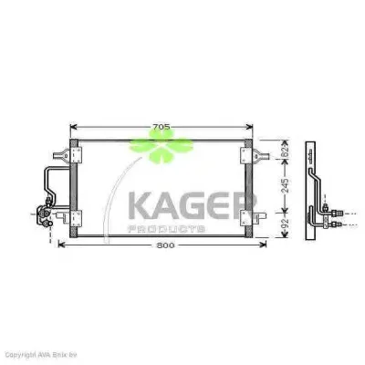94-5010 KAGER Радиатор кондиционера