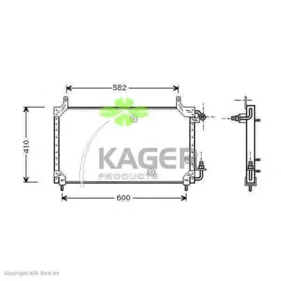 94-5096 KAGER Радиатор кондиционера