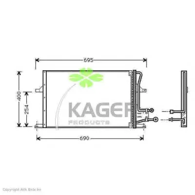 94-5109 KAGER Радиатор кондиционера