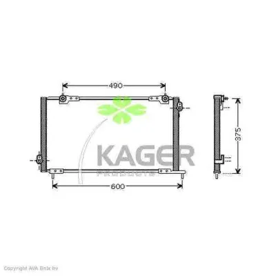 94-5166 KAGER Радиатор кондиционера