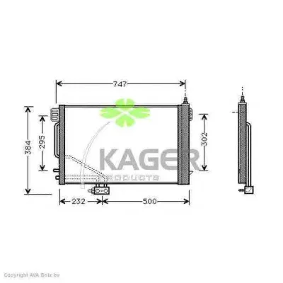 94-5198 KAGER Радиатор кондиционера